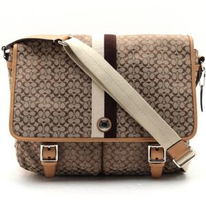 Coach signature logo canvas bag cross laptop adjustable strap